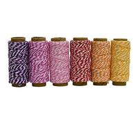 Hemptique Cotton Baker's Twine Mini Spool Set 2-Ply 65'-Spring Fling, Other, Multicoloured, 4.48 x 10.25 x 21.05 cm