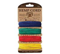 Hemptique Hemp Cord 4 Color Cards-Made with Love-Crafter’s No. 1 Choice - Eco Friendly - Plant Hanger-Scrapbooking - Gardening - Macramé - Home Décor (Topaz Pack), one Size