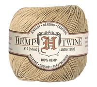 Hemptique Hemp Twine 10lb, 400ft -.5mm, Natural Thread Cord, 2.7in Ball, Eco-Friendly