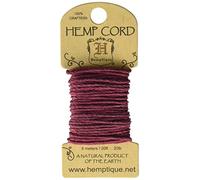 Hemptique (HEMP0) Hemp Cord 20# 20 Feet/Pkg-Burgundy