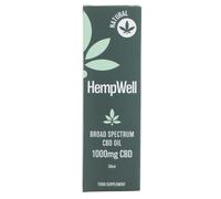 HEMPWELL - Broad Spectrum CBD Oil 1000mg - Natural Flavour - 30ML