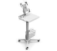 hemsoe Adjustable Rolling Medical Cart: Pneumatic Mobile Workstation with iPad Enclosure for 9.7-13" iPad and Tablet - Ideal for Hospital Dental Clinic Office