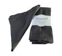 Hemstitched Linen Napkins - 50 cm x 50 cm - Stonewashed Pure Linen Cloth Napkins with Mitered Corners - Set of 4 (Dark Grey)