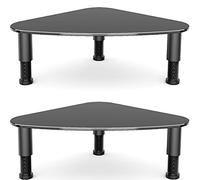 Hemudu 2 Pack Computer Monitor Stand Riser/Triangle Save Space Desktop Corner Stand for Computer, Black HD01B-203P