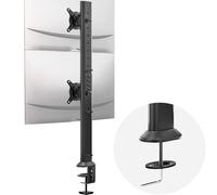 HEMUDU Dual Monitor Articulating Desk Mount Arm Stand - Vertical Stack Screen Supports Two 13 to 34 Inch Computer Monitors with C Clamp