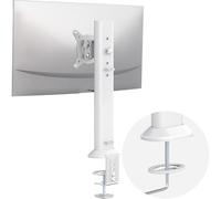 HEMUDU,Single Monitor Arm Desk/PC Mount for 13-32 Inch Flat Curved Computer Screen, Height Adjustable,with Tilt Swivel Rotation Monitor Stand,Tool Free VESA mount,Holds up to 35KG,HD04W-001,White
