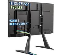 Hemudu Universal Desk Pedestal Table Top TV Stand Base VESA Pedestal Mount TV Legs for 27 inch to 55 inch LCD LED TVs-Securely Cable Management and Height Adjustment tv Legs,Holds up to 57kgs