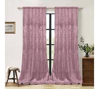 HEMVOR 2 Panels Velvet Curtains, Floral Embossing Pattern & Thermal Luxury, Blackout Pleated Curtains for Living Room and Bedroom, Multi-Functional Suspended Drapes, Pink, W52''xL84''