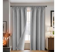 HEMVOR Thermal Blackout Curtains, 100% Blackout Drapes with Heavy-Duty Insulated & Soundproof, W55''xL84'' Thick Curtains with Multiple Hanging Methods for Living Room & Bedroom(2 Panels, Gray)