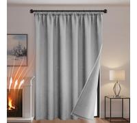 HEMVOR Thermal Blackout Curtains, 100% Blackout Drapes with Heavy-Duty & Soundproof, W79''xL102'' Door Insulation Curtains with Multiple Hanging Methods for Living Room & Bedroom(1 Panel, Gray)