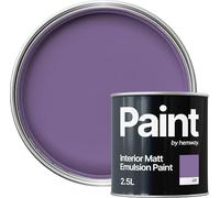 Hemway Amethyst Purple Paint 2.5 L, Indoor Matt Finish, One Coat, Wall Paint, Acrylic & Water-Based Emulsion, Quick Dry & High Coverage for the Kitchen, Bathroom & Bedroom Walls & Ceiling
