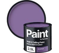 Hemway Amethyst Purple Paint 2.5 L, Indoor Matt Finish Wall Paint, Acrylic & Water-Based Emulsion, Quick Dry & High Coverage for the Kitchen, Bathroom & Bedroom Walls & Ceiling