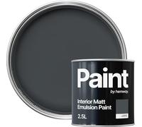 Hemway Anthracite Grey Paint 2.5 L, Indoor Matt Finish, One Coat, Wall Paint, Acrylic & Water-Based Emulsion, Quick Dry & High Coverage for the Kitchen, Bathroom & Bedroom Walls & Ceiling