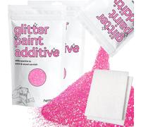 Hemway Baby Pink Iridescent Glitter Paint Additive 200g with 2X Buffing Pads for Adding Sparkle to Paints & Varnish | Paint Walls Sparkly Add to Emulsion, Acrylic or Lacquer Indoor