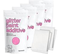Hemway Baby Pink Iridescent Glitter Paint Additive 400g & 4X Buffing Pads | for Paints & Varnish | Paint Walls Sparkly Add to Emulsion, Acrylic or Lacquer Indoor