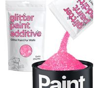 Hemway Baby Pink Iridescent Glitter Paint Additive Extra Chunky 100g | for Paints & Varnish | Paint Walls Sparkly Add to Emulsion, Acrylic or Lacquer Indoor