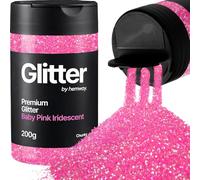 Hemway Baby Pink Iridescent Glitter Shaker, 200g Chunky Glitter for Crafts | for Resin & Epoxy Crafts for Decorating, Halloween, Christmas, Nail, Face, Art
