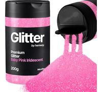 Hemway Baby Pink Iridescent Glitter Shaker, 200g Microfine Glitter | for Resin & Epoxy Crafts for Decorating, Halloween, Christmas, Nail, Face, Art