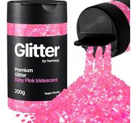 Hemway Baby Pink Iridescent Glitter Shaker, 200g Super Chunky Glitter | for Resin & Epoxy Crafts for Decorating, Halloween, Christmas, Nail, Face, Art