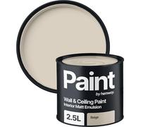 Hemway Beige Paint 2.5 L, Indoor Matt Finish Wall Paint, Acrylic & Water-Based Emulsion, Quick Dry & High Coverage for the Kitchen, Bathroom & Bedroom Walls & Ceiling