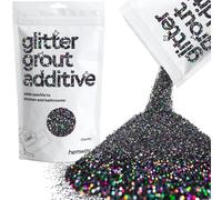 Hemway Black Holographic Glitter Grout Additive Chunky 100g Metallic Flakes for Adding Sparkle to Kitchen & Bathroom Tiles | Enhance Your Indoor Grouting Projects with a Durable Sparkly Effect