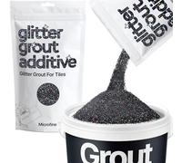 Hemway Black Holographic Glitter Grout Additive Microfine 100g Metallic Flakes for Adding Sparkle to Kitchen & Bathroom Tiles | Enhance Your Indoor Grouting Projects with a Durable Sparkly Effect
