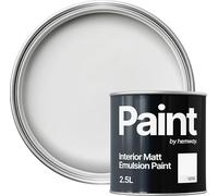 Hemway Bright White Paint 2.5 L, Indoor Matt Finish, One Coat, Wall Paint, Acrylic & Water-Based Emulsion, Quick Dry & High Coverage for the Kitchen, Bathroom & Bedroom Walls & Ceiling