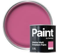 Hemway Bubblegum Pink Paint 2.5 L, Indoor Matt Finish, One Coat, Wall Paint, Acrylic & Water-Based Emulsion, Quick Dry & High Coverage for the Kitchen, Bathroom & Bedroom Walls & Ceiling