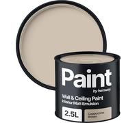 Hemway Cappuccino Brown Paint 2.5 L, Indoor Matt Finish Wall Paint, Acrylic & Water-Based Emulsion, Quick Dry & High Coverage for the Kitchen, Bathroom & Bedroom Walls & Ceiling