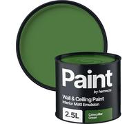 Hemway - Premium Interior Paint - Caterpillar Green 2.5 L | Indoor Matt Finish, Acrylic & Water-Based Emulsion | Quick Dry & High Coverage for the Kitchen, Bathroom & Bedroom