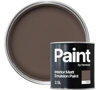 Hemway Cedar Brown Paint 2.5 L, Indoor Matt Finish, One Coat, Wall Paint, Acrylic & Water-Based Emulsion, Quick Dry & High Coverage for the Kitchen, Bathroom & Bedroom Walls & Ceiling