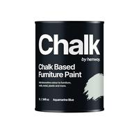 Hemway - Chalk Based Furniture Paint - Aquamarine Blue 1 L | Chalky Matt Shabby Chic Finish for Interior & Exterior Home Decor | Quick Dry & All-in-one