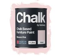 Hemway Chalk Based Furniture Paint, Blossom Pink 1L, Matt Finish