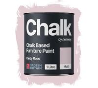 Hemway Chalk Based Furniture Paint, Candy Floss Pink 1L, Matt Finish