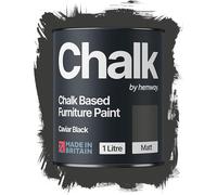 Hemway Chalk Based Furniture Paint, Caviar Black 1L, Matt Finish
