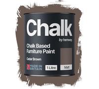 Hemway Chalk Based Furniture Paint, Cedar Brown 1L, Matt Finish