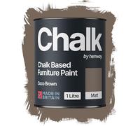 Hemway Chalk Based Furniture Paint, Coco Brown 1L, Matt Finish