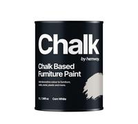 Hemway - Chalk Based Furniture Paint - Corn White 1 L | Chalky Matt Shabby Chic Finish for Interior & Exterior Home Decor | Quick Dry & All-in-one