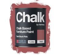 Hemway Chalk Based Furniture Paint, Dark Blush Pink 1L, Matt Finish