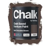 Hemway Chalk Based Furniture Paint, Dark Chocolate Brown 1L, Matt Finish