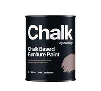 Hemway - Chalk Based Furniture Paint - Dark Clay Brown 1 L | Chalky Matt Shabby Chic Finish for Interior & Exterior Home Decor | Quick Dry & All-in-one