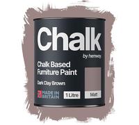 Hemway Chalk Based Furniture Paint, Dark Clay Brown 1L, Matt Finish