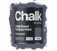 Hemway Chalk Based Furniture Paint, Dark Lavender Purple 1L, Matt Finish