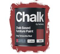 Hemway Chalk Based Furniture Paint, Deep Terracotta Red 1L, Matt Finish