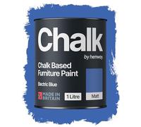 Hemway Chalk Based Furniture Paint, Electric Blue 1L, Matt Finish