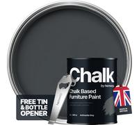 Hemway Chalk Based Furniture Paint Flat Matt Anthracite Grey 1L Shabby Chic, Chalky Finish, Interior, Walls, Wood, Quick Dry