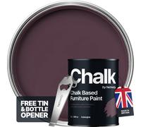 Hemway Chalk Based Furniture Paint Flat Matt Aubergine 1L Shabby Chic, Chalky Finish, Interior, Walls, Wood, Quick Dry