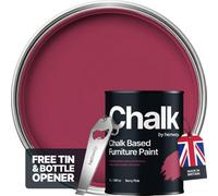 Hemway Chalk Based Furniture Paint Flat Matt Berry Pink 1L Shabby Chic, Chalky Finish, Interior, Walls, Wood, Quick Dry