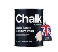 Hemway Chalk Based Furniture Paint Flat Matt Buttercream White 1L Shabby Chic, Chalky Finish, Interior, Walls, Wood, Quick Dry