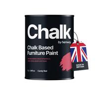 Hemway Chalk Based Furniture Paint Flat Matt Candy Red 1L Shabby Chic, Chalky Finish, Interior, Walls, Wood, Quick Dry